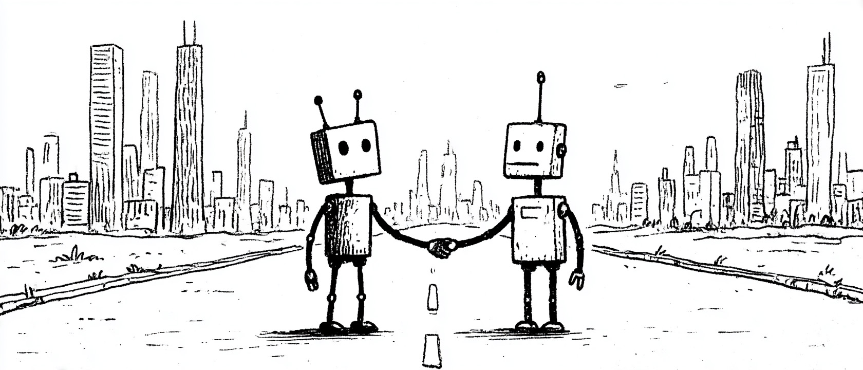 KI-Roboter Illustration für Einführung und Leistungsübersicht