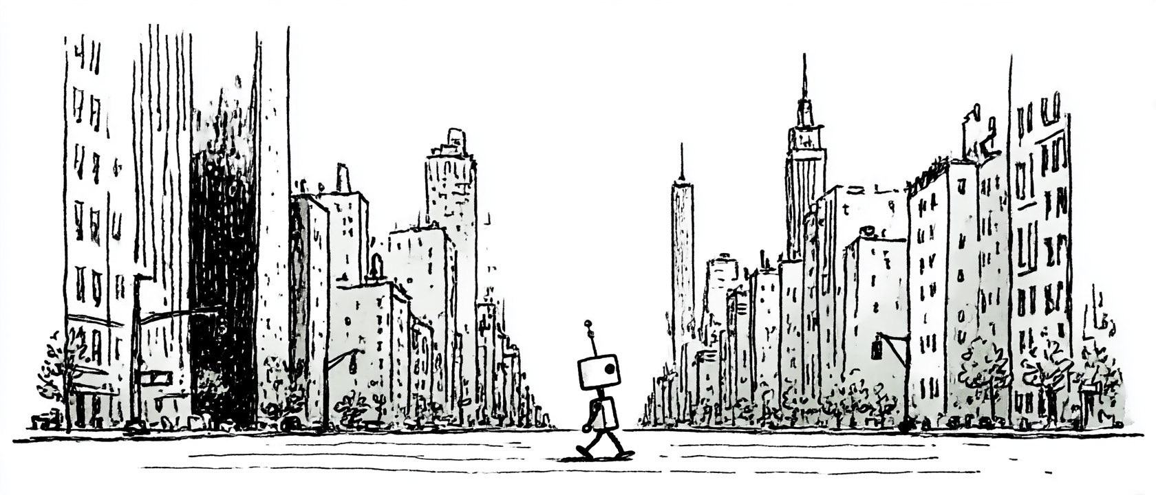 KI-Roboter Illustration für Use Cases und Prozessgrafik