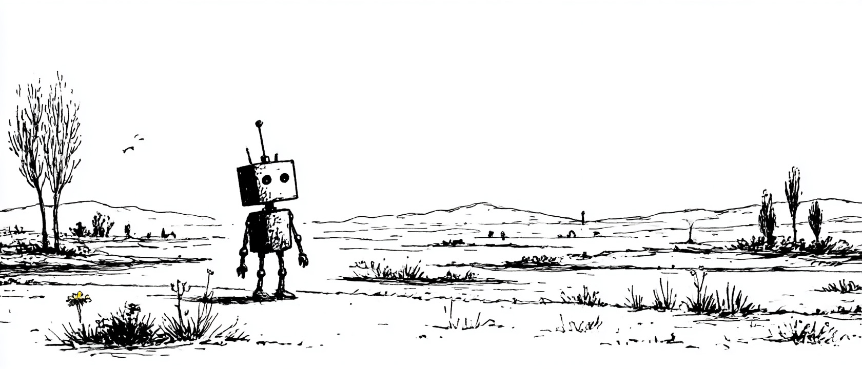 KI-Roboter Illustration für Abschluss und Zertifizierungsreferenz